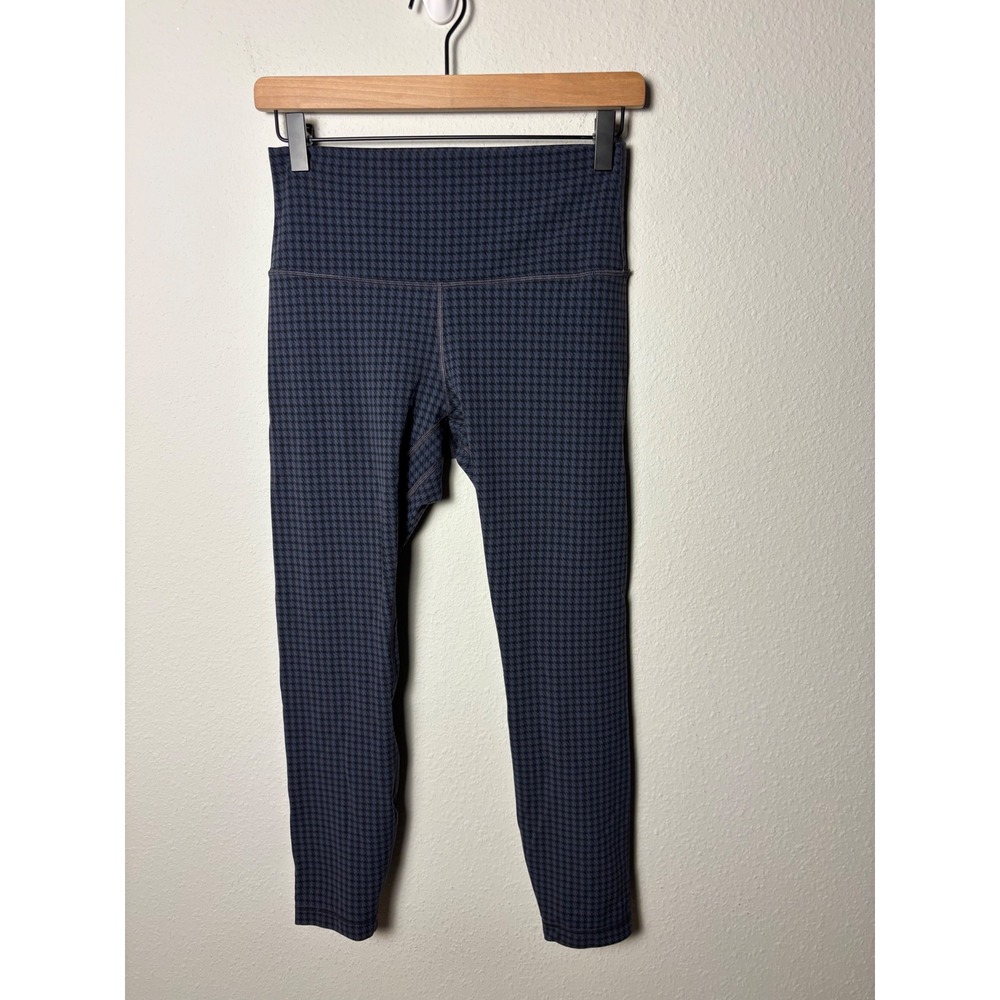 Lululemon Align High Rise Pant 25 Micro Houndstooth Blue Multi Size 8 LW5EXWS